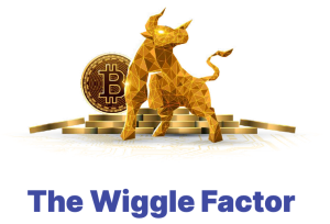 graphic of a golden bull and bitcoins